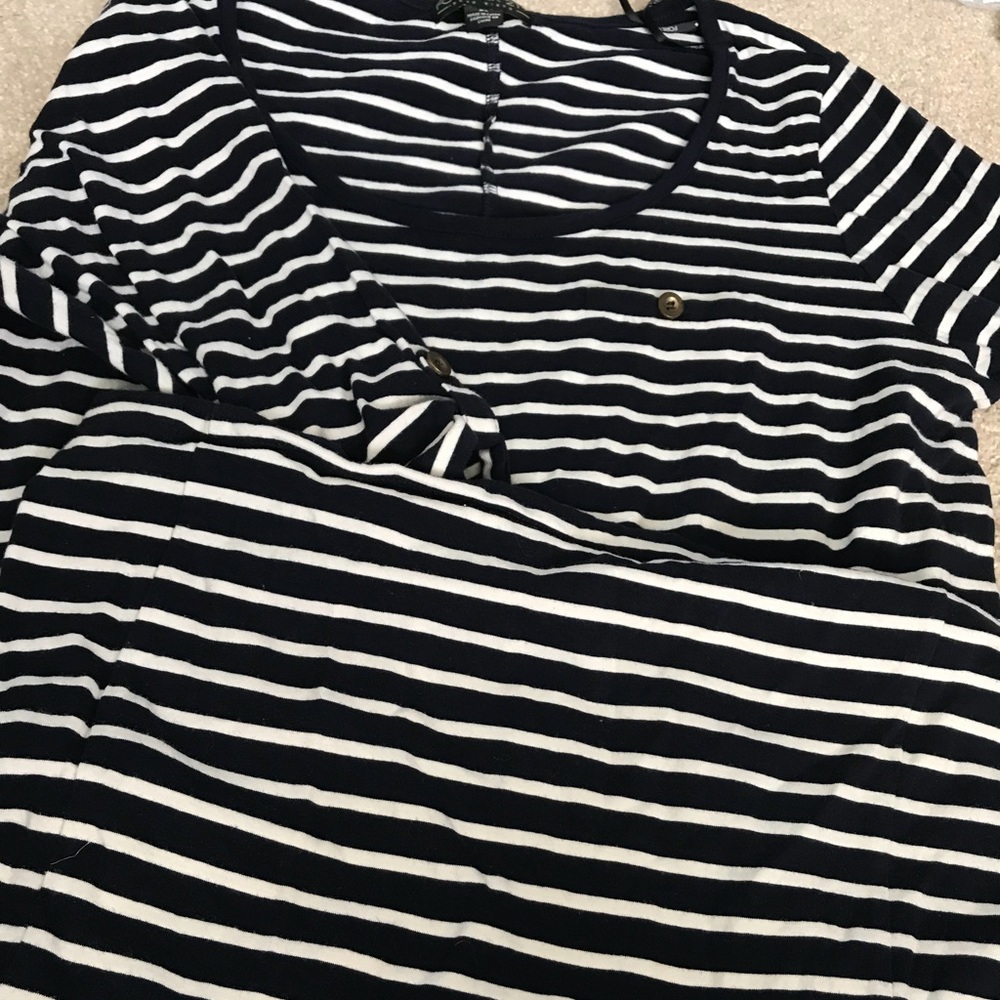 Soft Blue & White Stripe Dress - Picture 3 of 3
